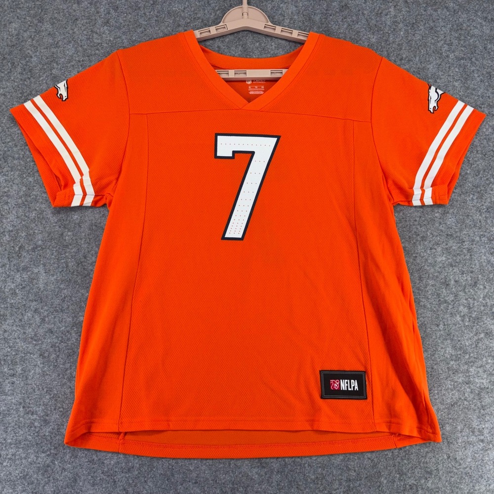 NFL Team Apparel Denver Broncos John Elway Jersey Orange Womens XL 7 Football